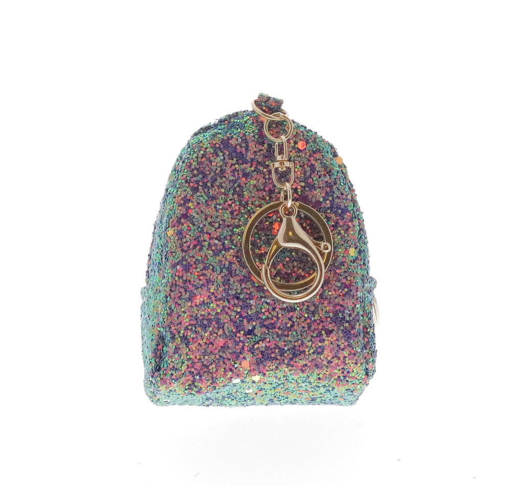 Pink Sequin Beaded with Multi Beaded Hearts in Gold and Pink Pearl Grid Coin  Purse| Jane Marie
