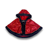 Fur Trim Hooded Sequin Cape