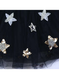 Star Embroidered & Sequined Skirt - Black