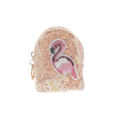 Sequin Flamingo Coin Purse Key Chain - Doe a Dear 