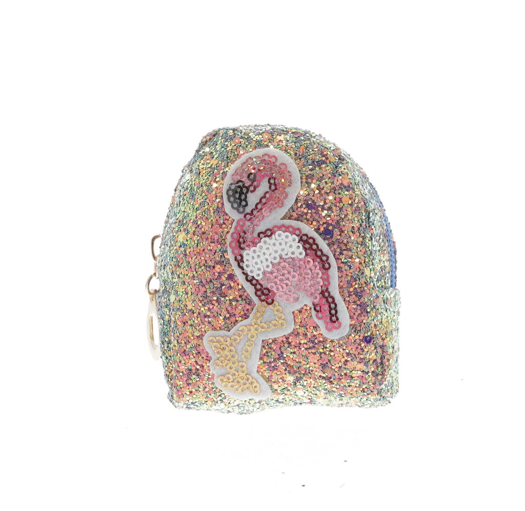 Sequin Flamingo Coin Purse Key Chain - Doe a Dear 