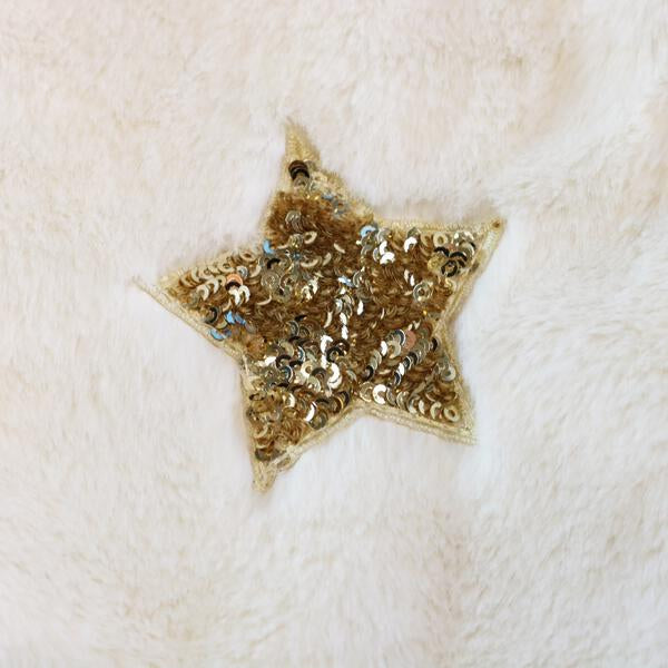 Sequin Star Fur Vest - White - doe a dear
